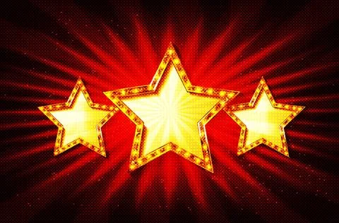 Three stars of light bulbs Stock Illustration