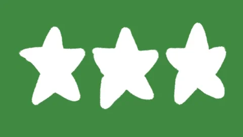 Three stars rating system hand-drawn cartoon graphic with chalk outline ranking Stock Footage 338081550