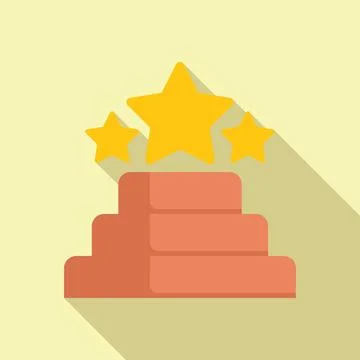 Three stars shining over a three steps podium for a successful career Ilustração Stock