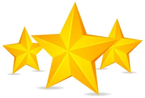 Three stars on white background Stock Illustration