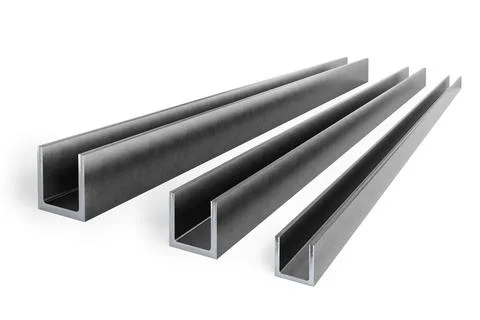 Three steel channels of square shape Illustrazione stock
