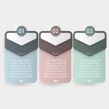 Three step infographic template with colorful modern design layout Stock Illustration