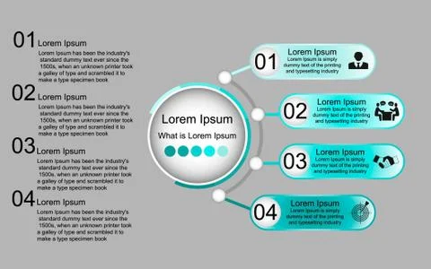 Three-step infographic with text Illustrazione stock