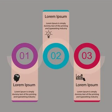 Three-step infographic for text Stock Illustration