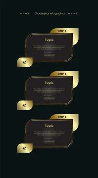 Three step Premium  button Vector templates. Set of InfographicElements, icon Stock Illustration