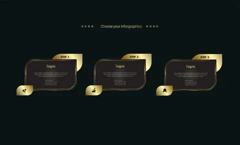 Three step Premium  button Vector templates and Set of InfographicElements, i Stock Illustration