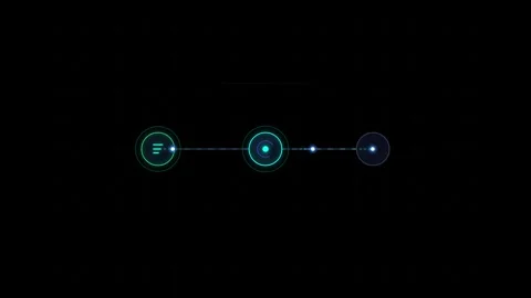 Three step progress bar showing task completion with glowing animated digit.. Video stock 345984159