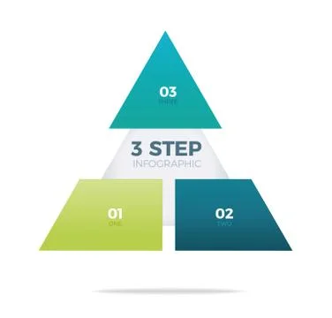 Three step pyramid infographic Stock Illustration