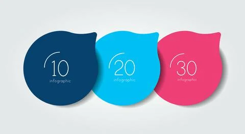 Three step template, banner, infographic, diagram, chart, column. Stock Illustration