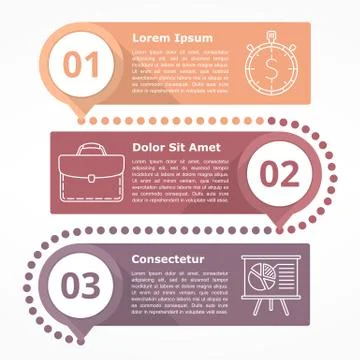 Three Steps Diagram Stock Illustration