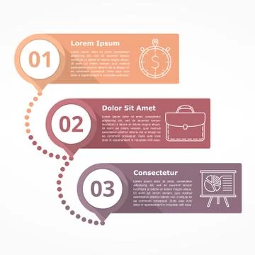 Three Steps Diagram Stock Illustration