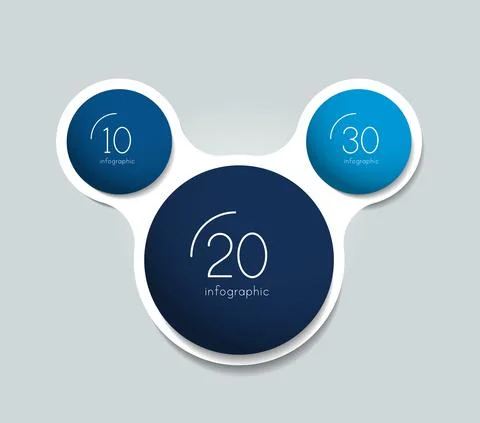 Three steps elements bubble chart, scheme, diagram, template. Infographic tem Stock Illustration