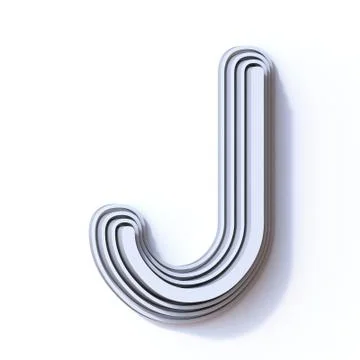 Three steps font letter J 3D Stock Illustration