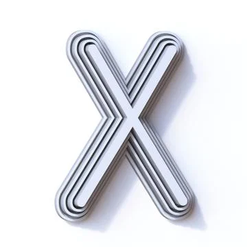 Three steps font letter X 3D Stock Illustration