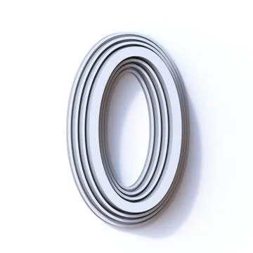 Three steps font number 0 ZERO 3D Stock Illustration