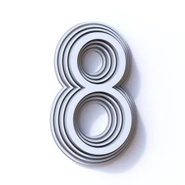 Three steps font number 8 EIGHT 3D Stock Illustration
