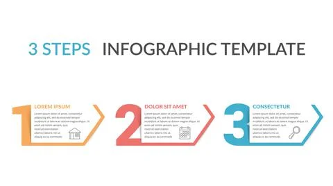 Three Steps Infographic Template Illustrazione stock
