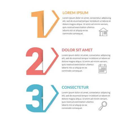 Three Steps Infographic Template Illustrazione stock