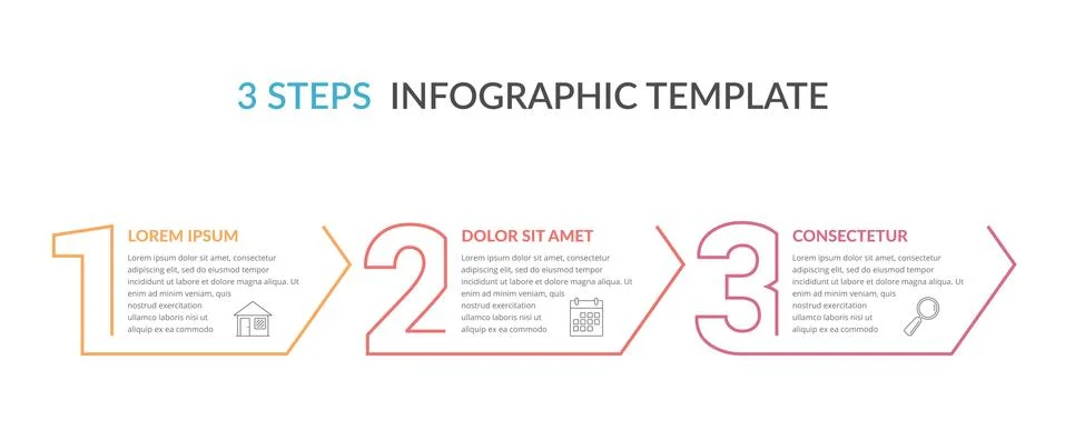 Three Steps Infographic Template Stock Illustration