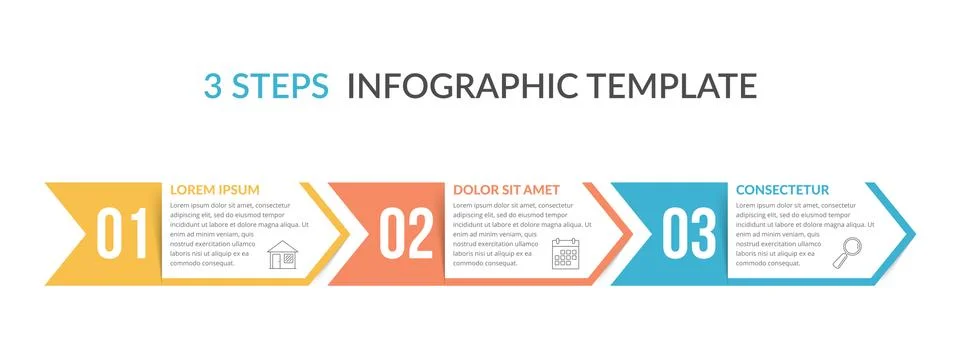 Three Steps Infographic Template Stock Illustration