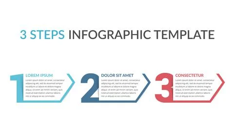 Three Steps Infographic Template Illustrazione stock
