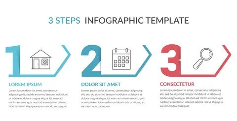 Three Steps Infographic Template Stock Illustration