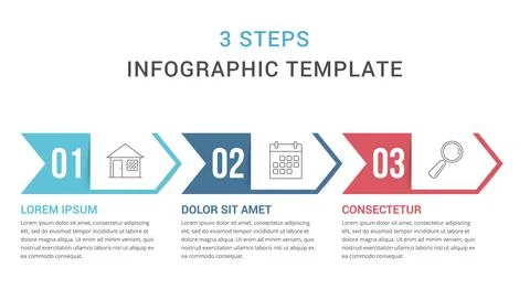 Three Steps Infographic Template Stock Illustration
