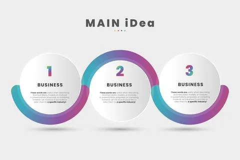 The three steps of Infographics steps business template. 3 Modern options o.. Stock Illustration