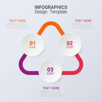 Three steps infographics. Vector business template for presentation and train Stock Illustration
