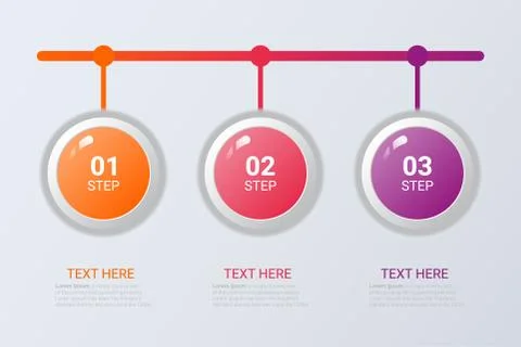 Three steps infographics. Vector business template for presentation and train Stock Illustration