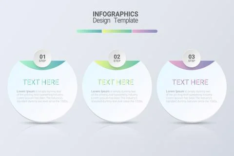 Three steps infographics. Vector business template for presentation and train Stock Illustration