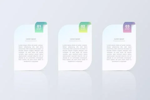 Three steps infographics. Vector business template for presentation and train Stock Illustration
