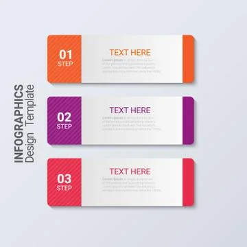 Three steps infographics. Vector business template for presentation and train Stock Illustration