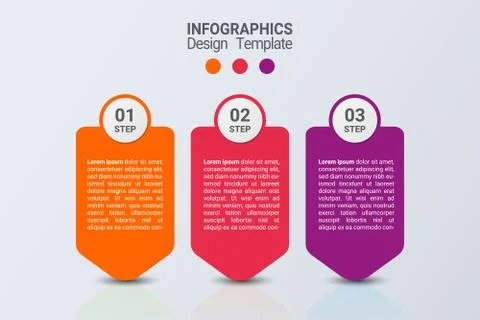 Three steps infographics. Vector business template Stock Illustration