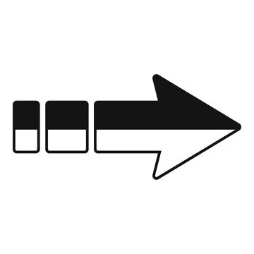 Three steps leading to big arrow pointing right Stock Illustration