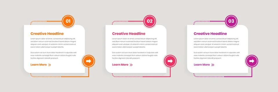 Three steps simple modern professional business process infographic layout .. Illustrazione stock