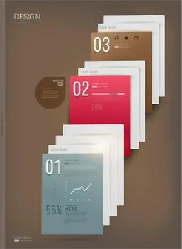 Three steps vector infographic illustration Stock Illustration