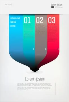 Three steps vector infographic illustration Stock Illustration