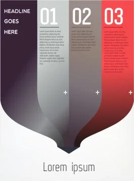 Three steps vector infographic illustration Stock Illustration