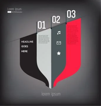 Three steps vector infographic illustration Stock Illustration