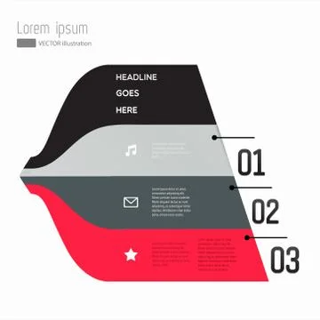 Three steps vector infographic illustration Stock Illustration