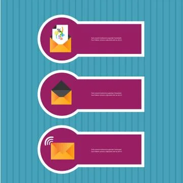 Three stickers with letters, eps Stock Illustration
