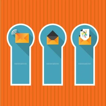 Three stickers with letters, eps Stock Illustration