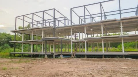 Three storey building under construction in thailand Foto stock