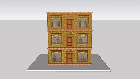 Three Storried Modern Building Stock Footage 346155219