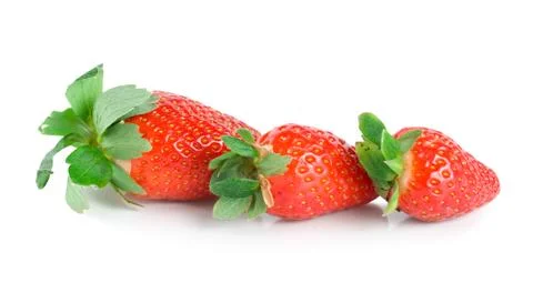 Three strawberries Stock Photos