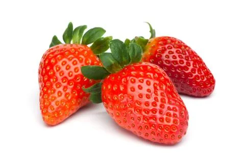 Three strawberries Stock Photos
