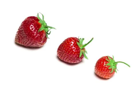 Three strawberries 스톡 사진