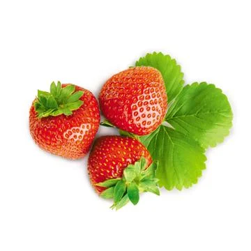 Three strawberries Stock Photos