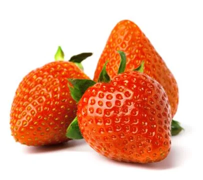 Three strawberries Stock Photos